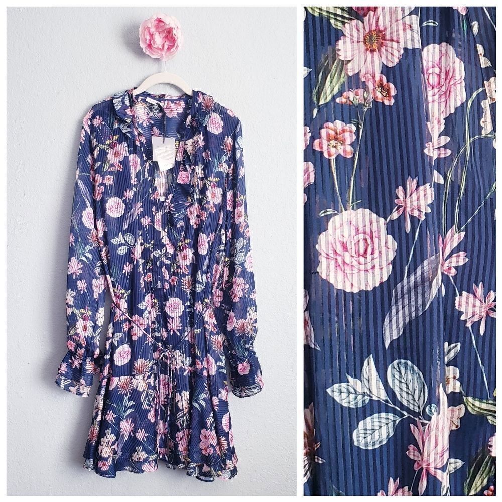 Cooper St Blue Floral Long Sleeve Dress